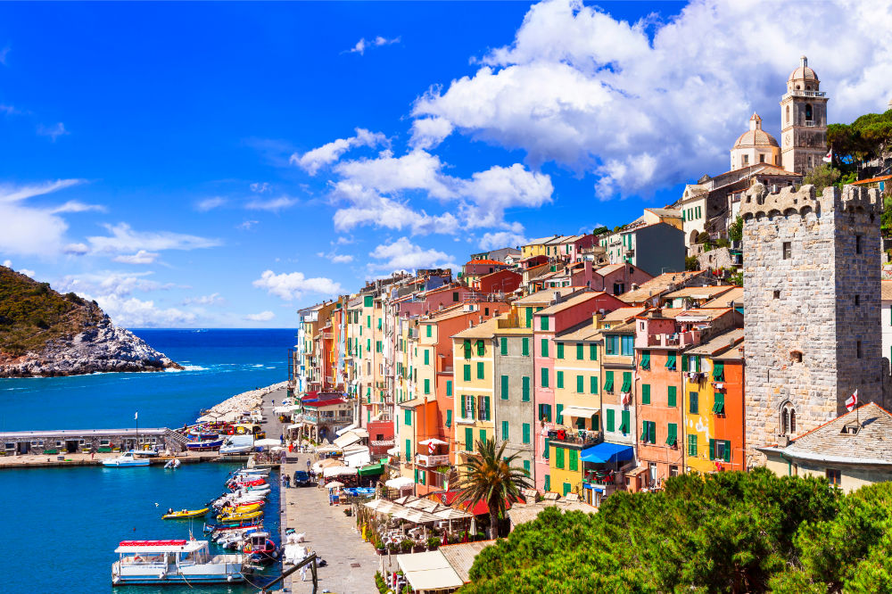 Beautiful coastal town Portovenere in Cinque terre national park. Liguria, Italy