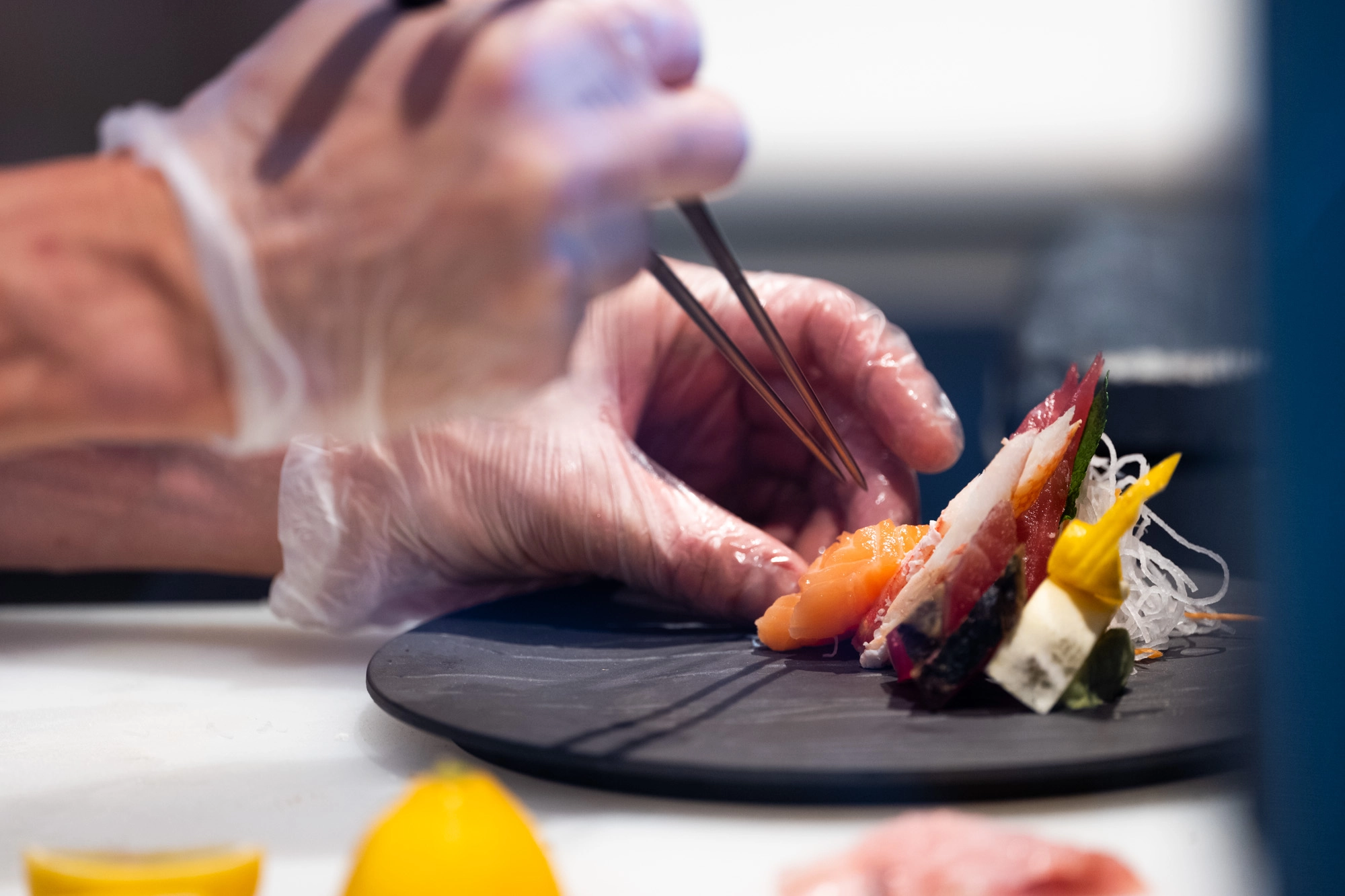 Chef Plating Sushi