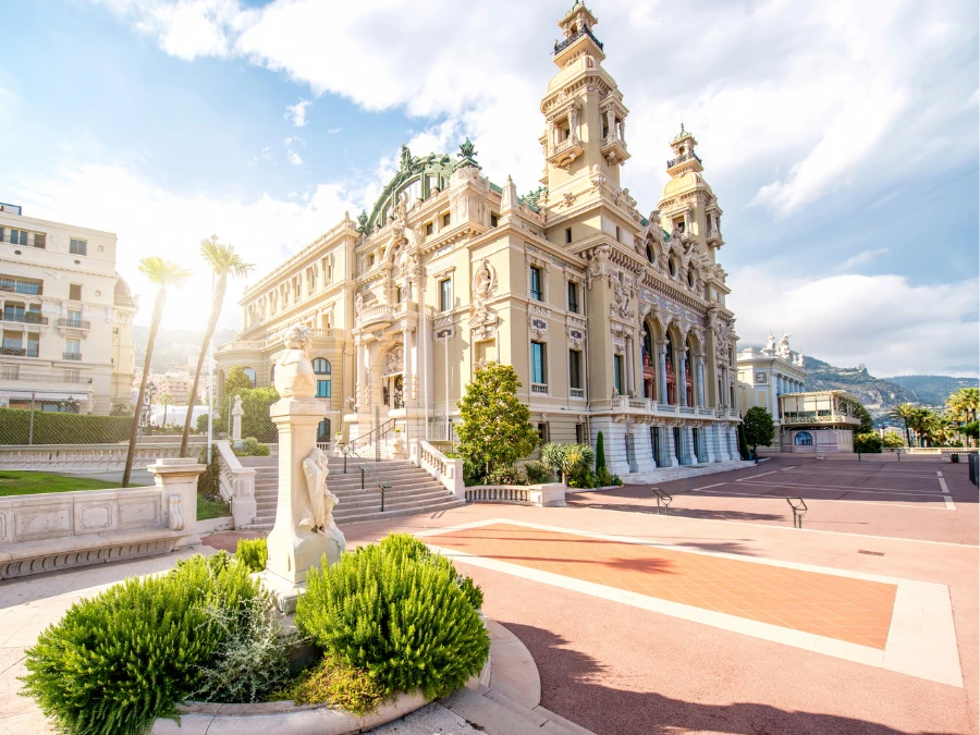 Famous Opera building in Monte Carlo on the French riviera in Monaco