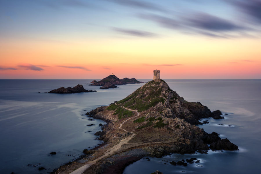 Sunrise over The Sanguinaires Islands in Corsica